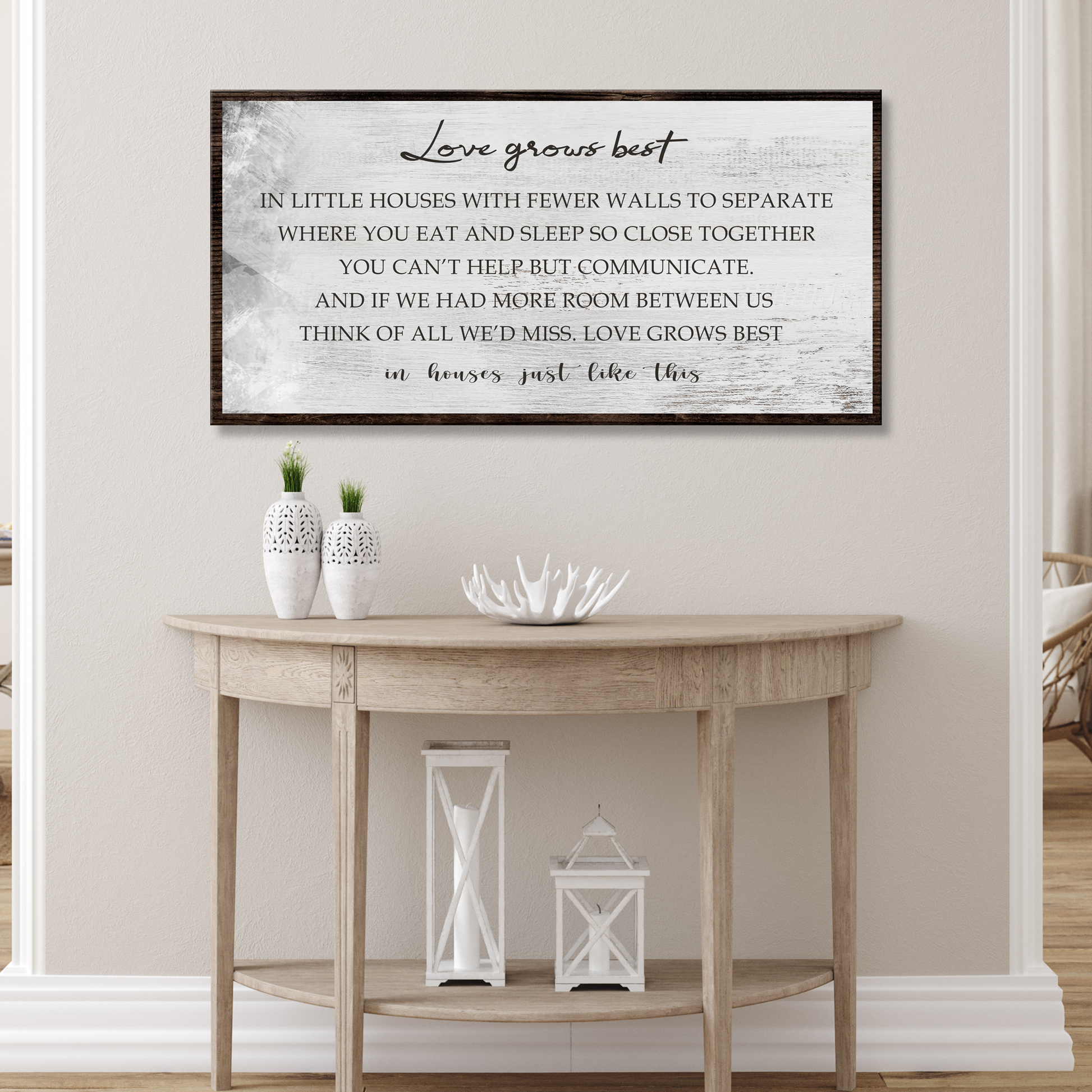Love Grows Best in Little Houses Sign III Style 2 - Image by Tailored Canvases