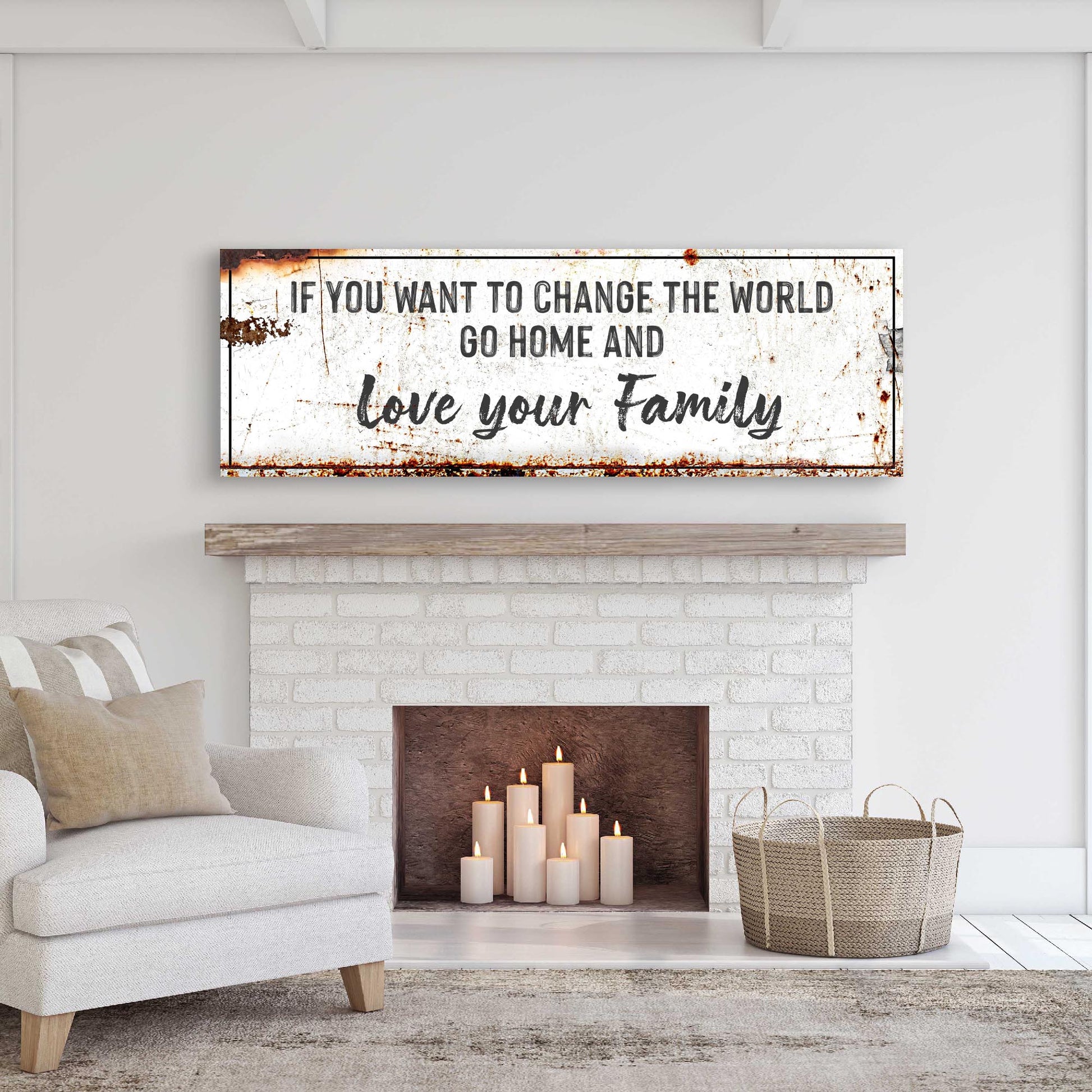 Go Home and Love your Family Sign II Style 1 - Image by Tailored Canvases