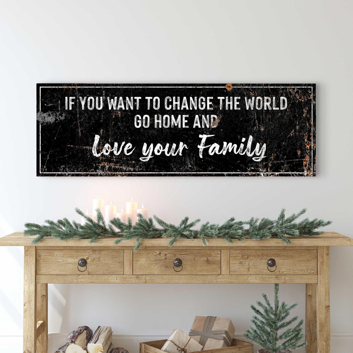 Go Home and Love your Family Sign II Style 2 - Image by Tailored Canvases
