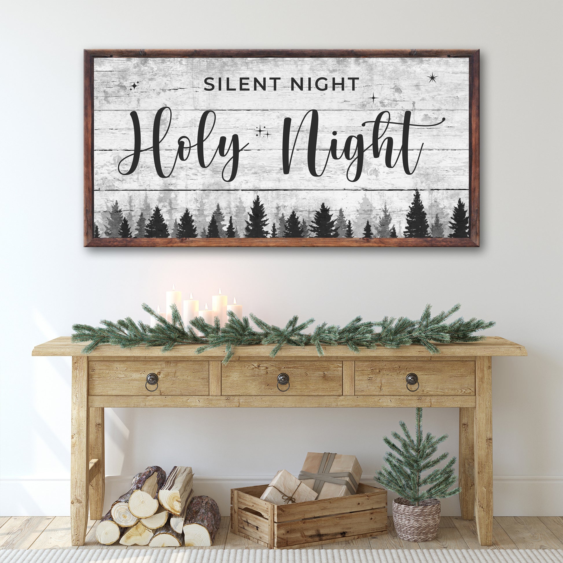 Silent Night Holy Night Sign III Style 2 - Image by Tailored Canvases