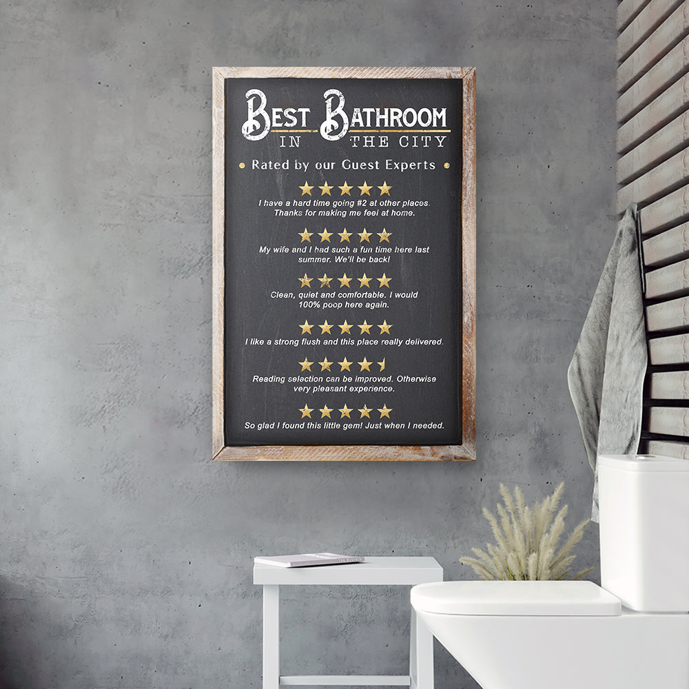 Best Bathroom In The City Sign II Style 2 - Image by Tailored Canvases