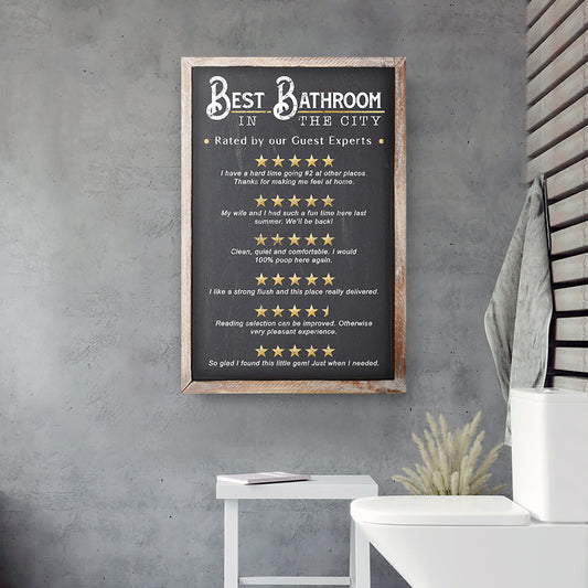 Best Bathroom In The City Sign II Style 2 - Image by Tailored Canvases