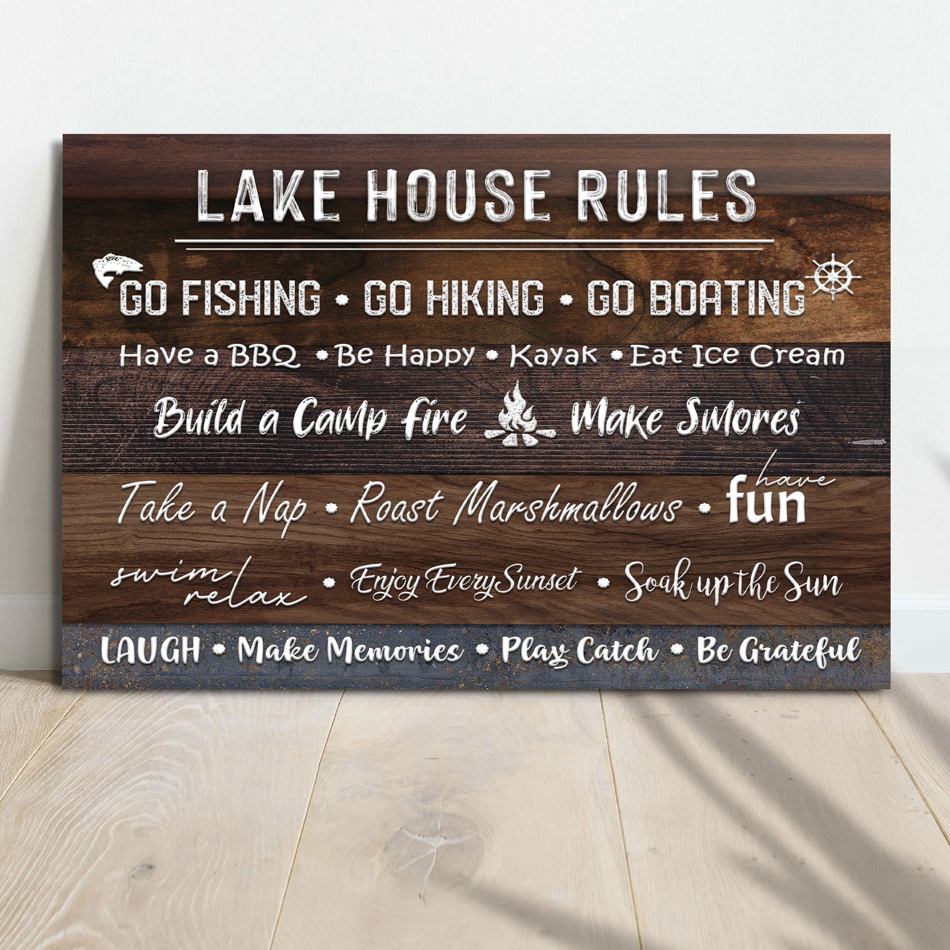Lake House Rules Sign II Style 1 - Image by Tailored Canvases