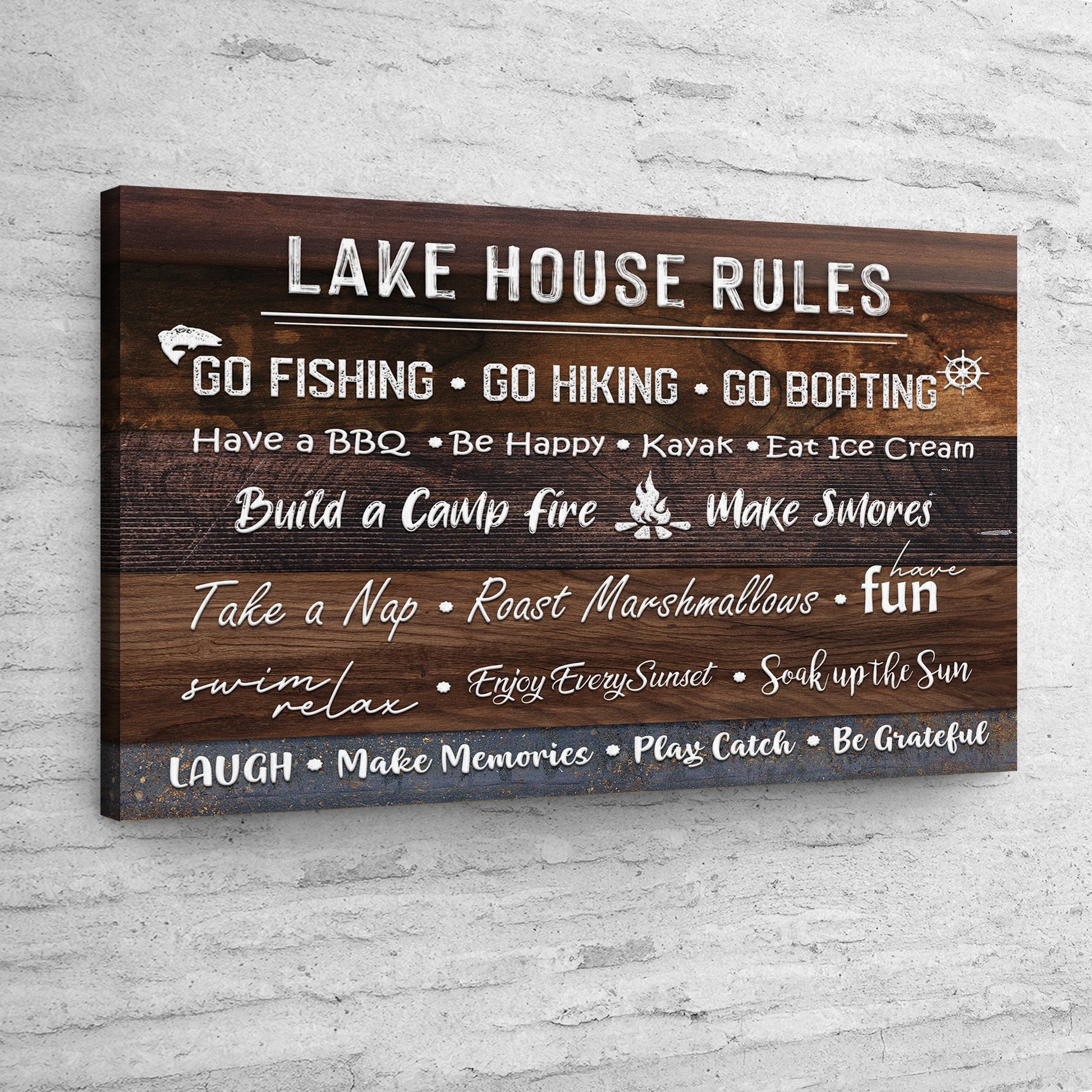 Lake House Rules Sign II Style 2 - Image by Tailored Canvases
