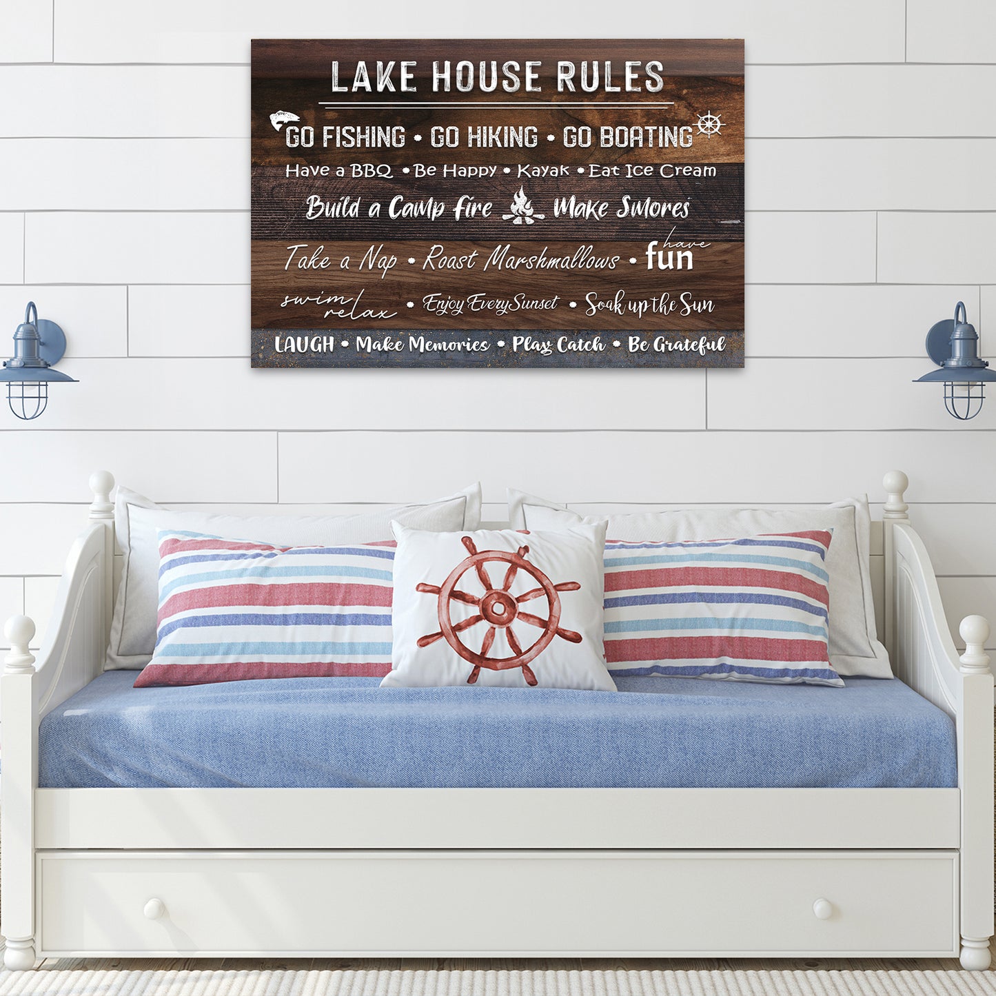 Lake House Rules Sign II - Image by Tailored Canvases
