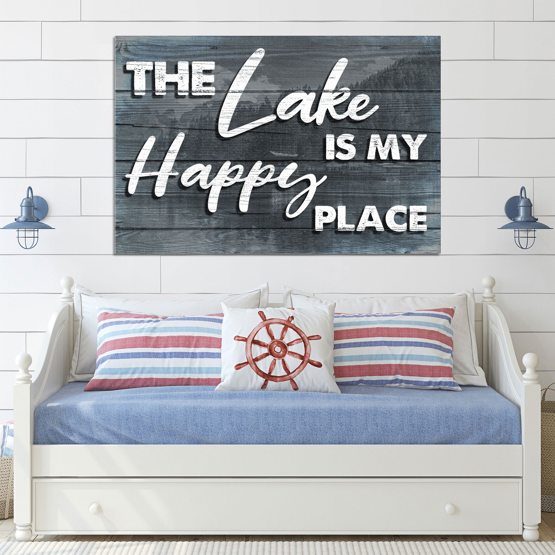 The Lake Is My Happy Place Sign Style 1 - Image by Tailored Canvases