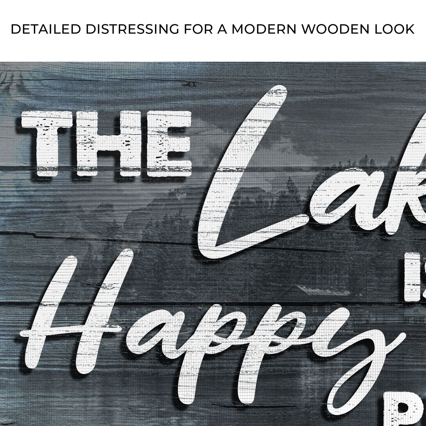 The Lake Is My Happy Place Sign Zoom - Image by Tailored Canvases