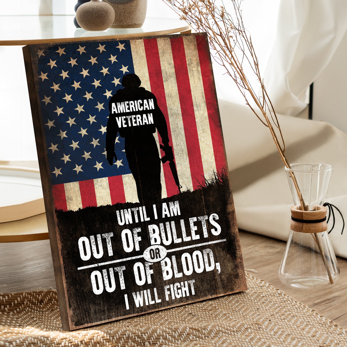 Until I Am Out Of Bullets Sign Style 2 - Image by Tailored Canvases