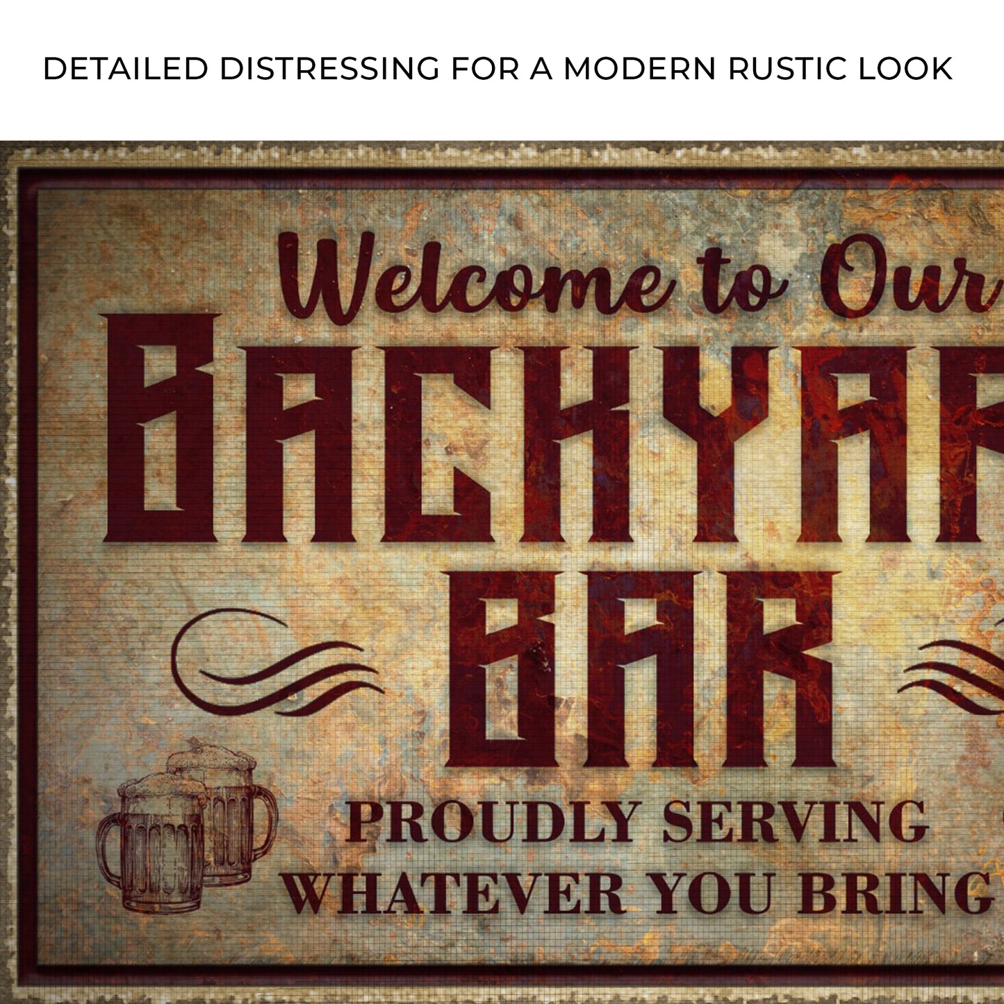 Welcome To Our Backyard Bar Sign IV Zoom - Image by Tailored Canvases