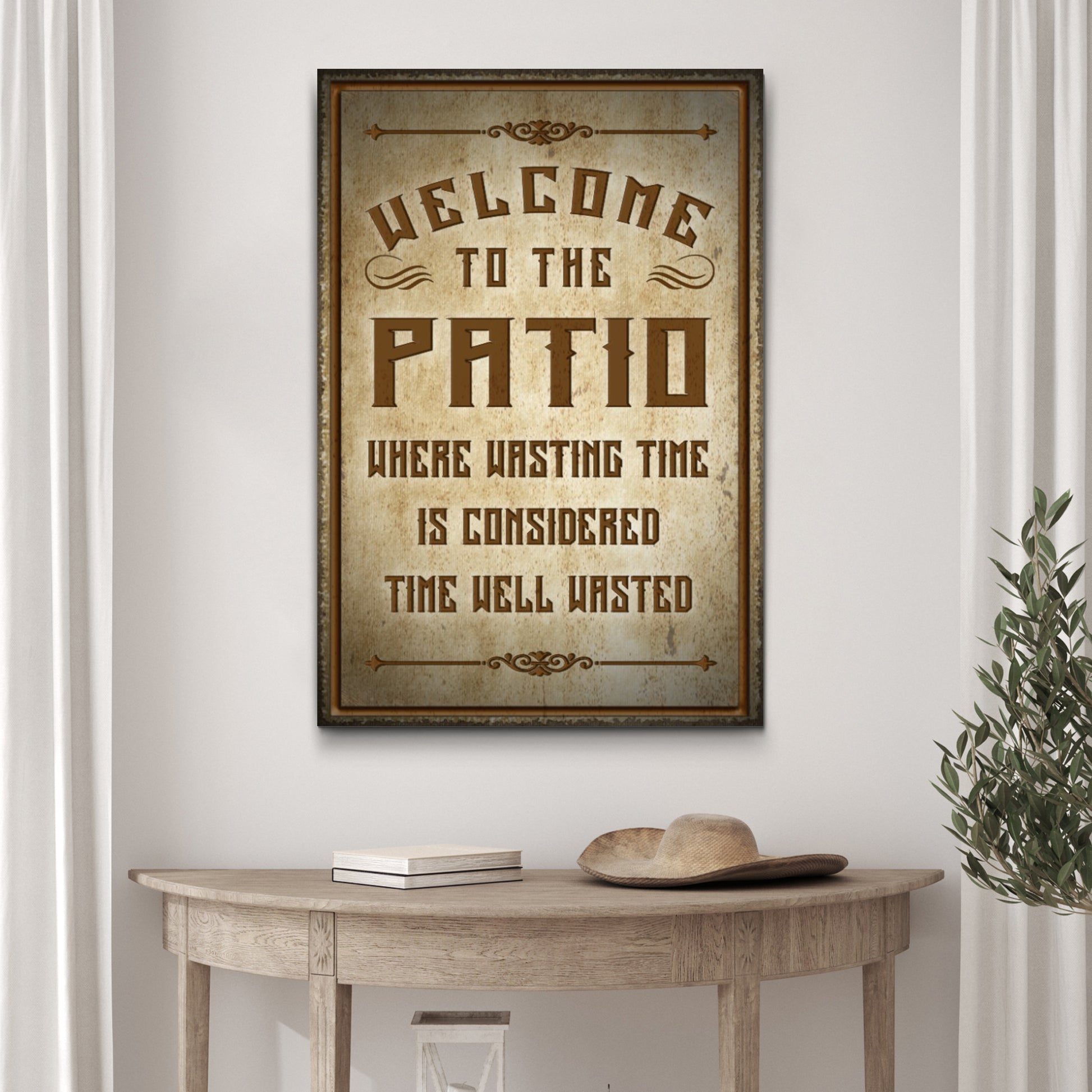 Welcome To The Patio Sign II Style - Image by Tailored Canvases