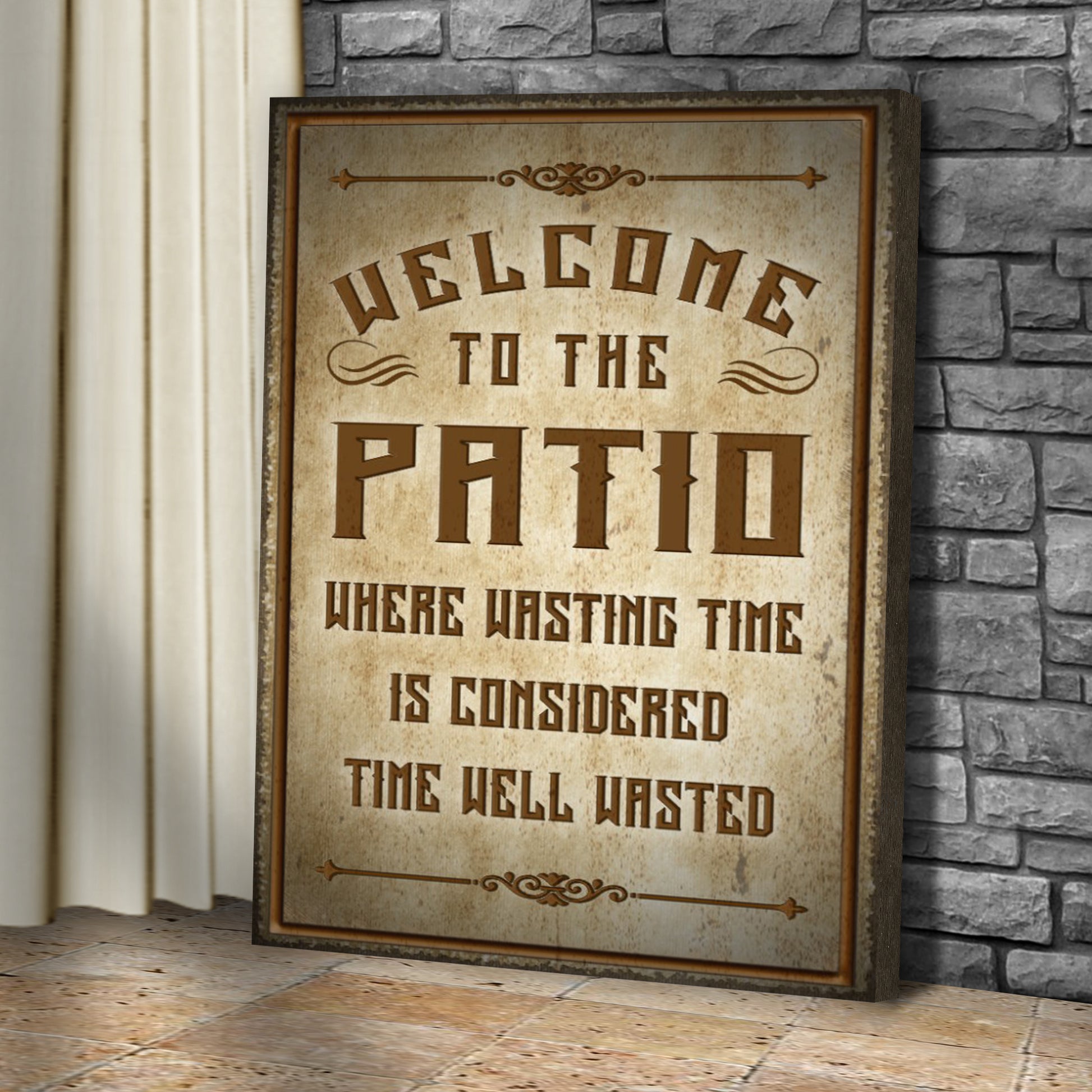 Welcome To The Patio Sign II Style 2 - Image by Tailored Canvases