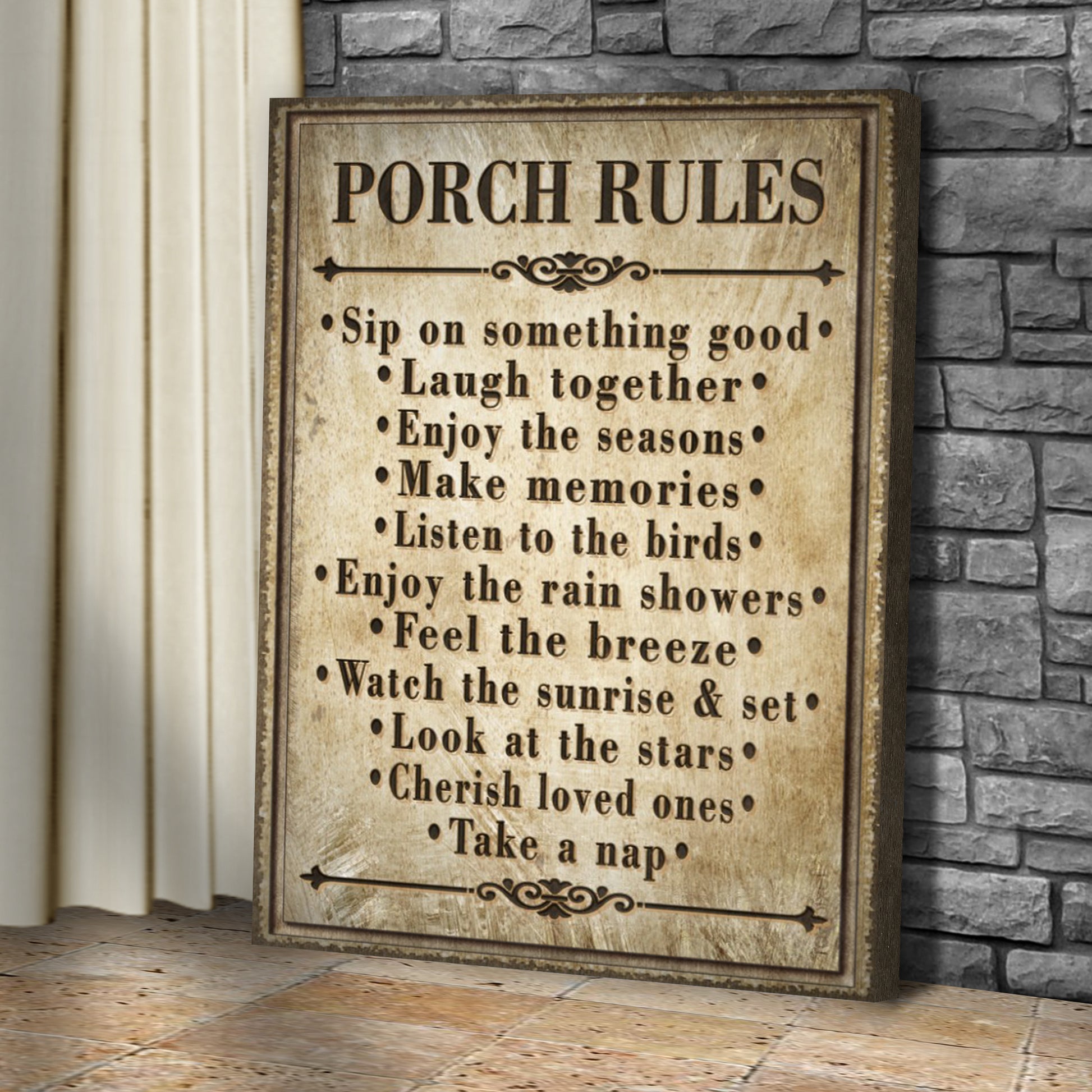 Porch Rules Sign II Style 2 - Image by Tailored Canvases