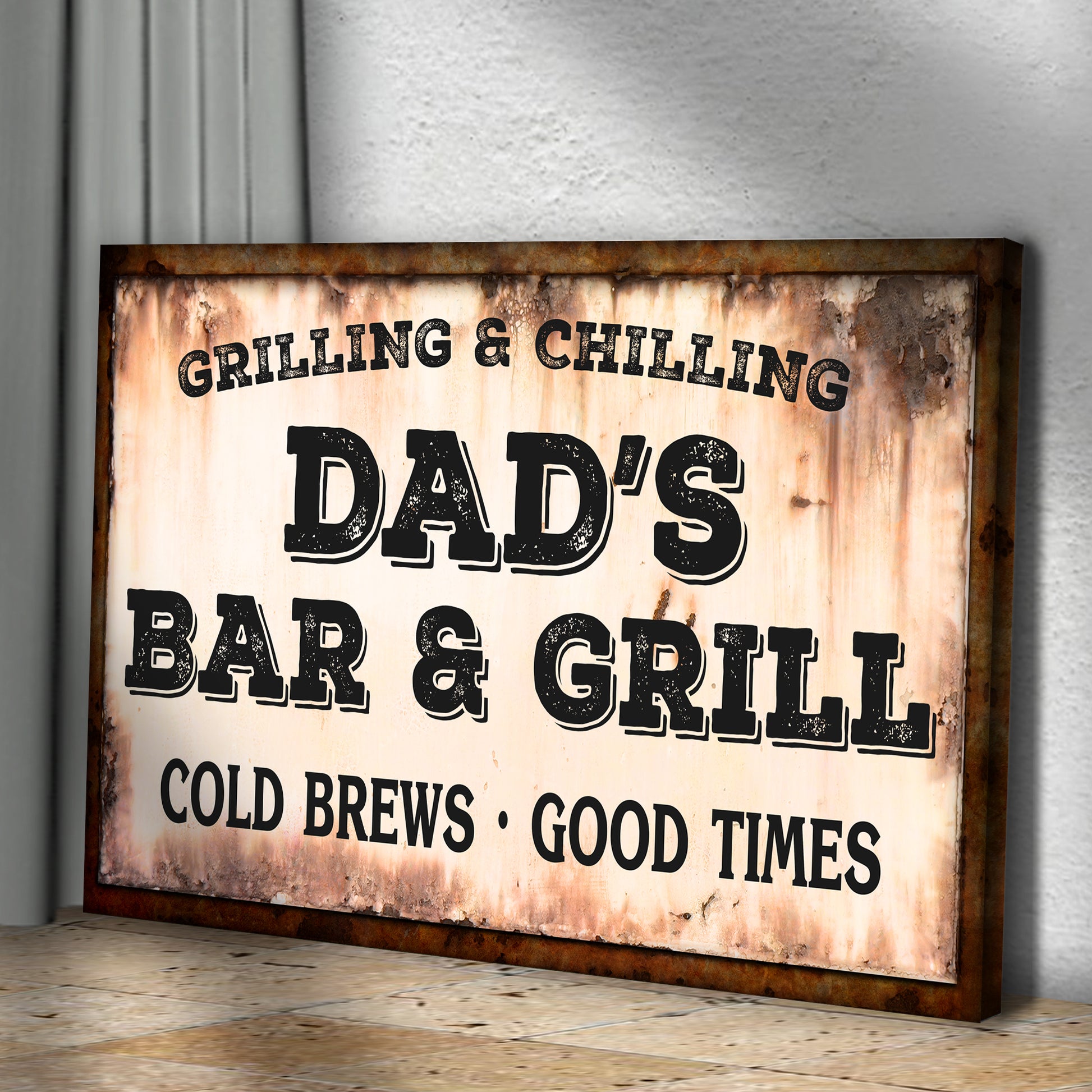 Dad's Bar And Grill Sign II Style 2 - Image by Tailored Canvases