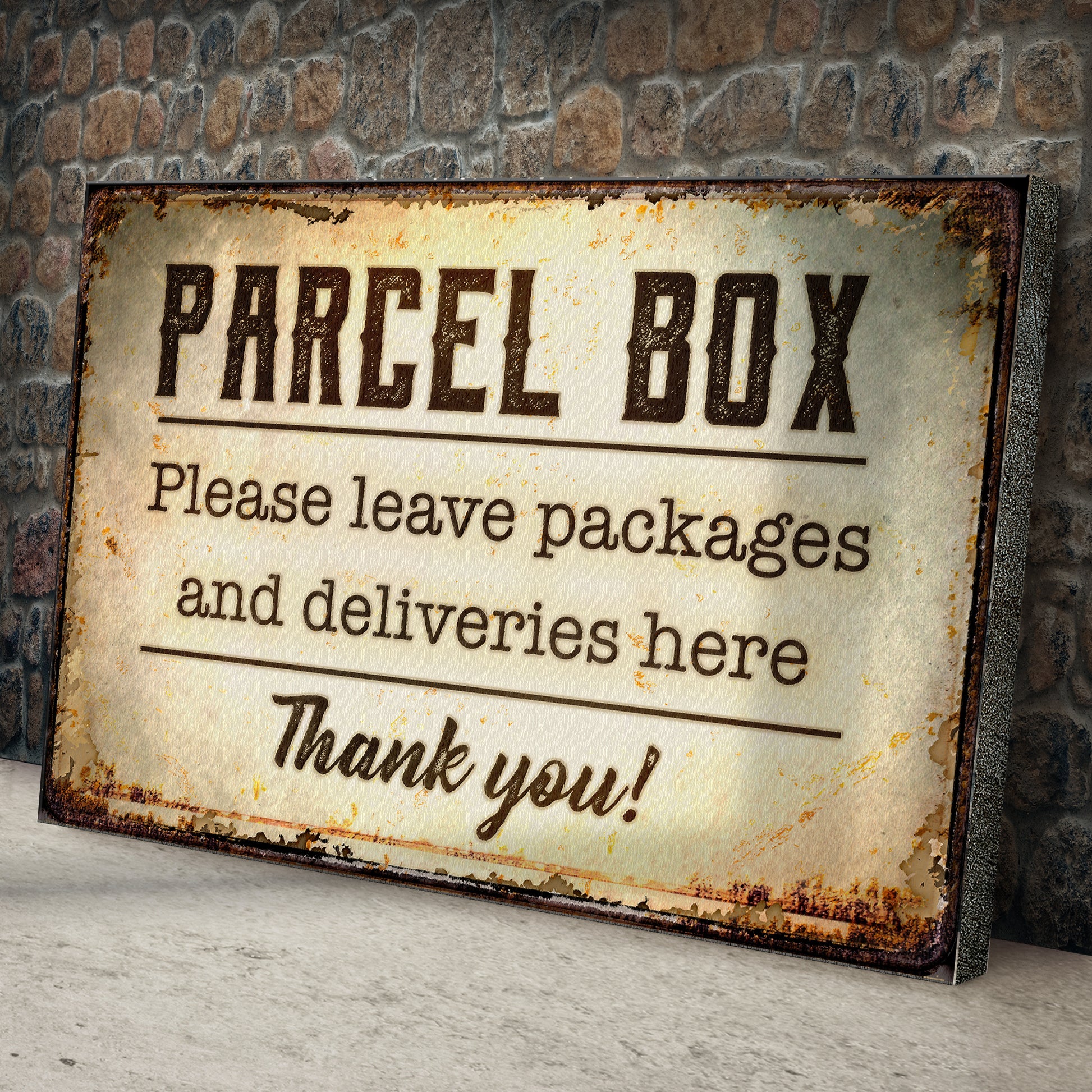 Parcel Box Sign Style 2 - Image by Tailored Canvases