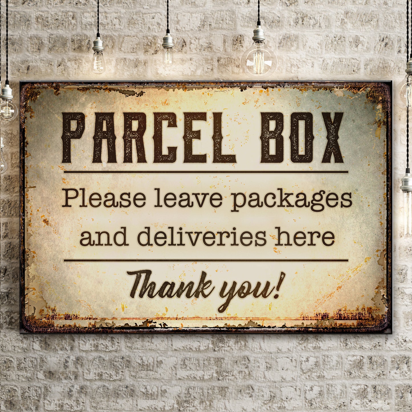 Parcel Box Sign Style 1 - Image by Tailored Canvases
