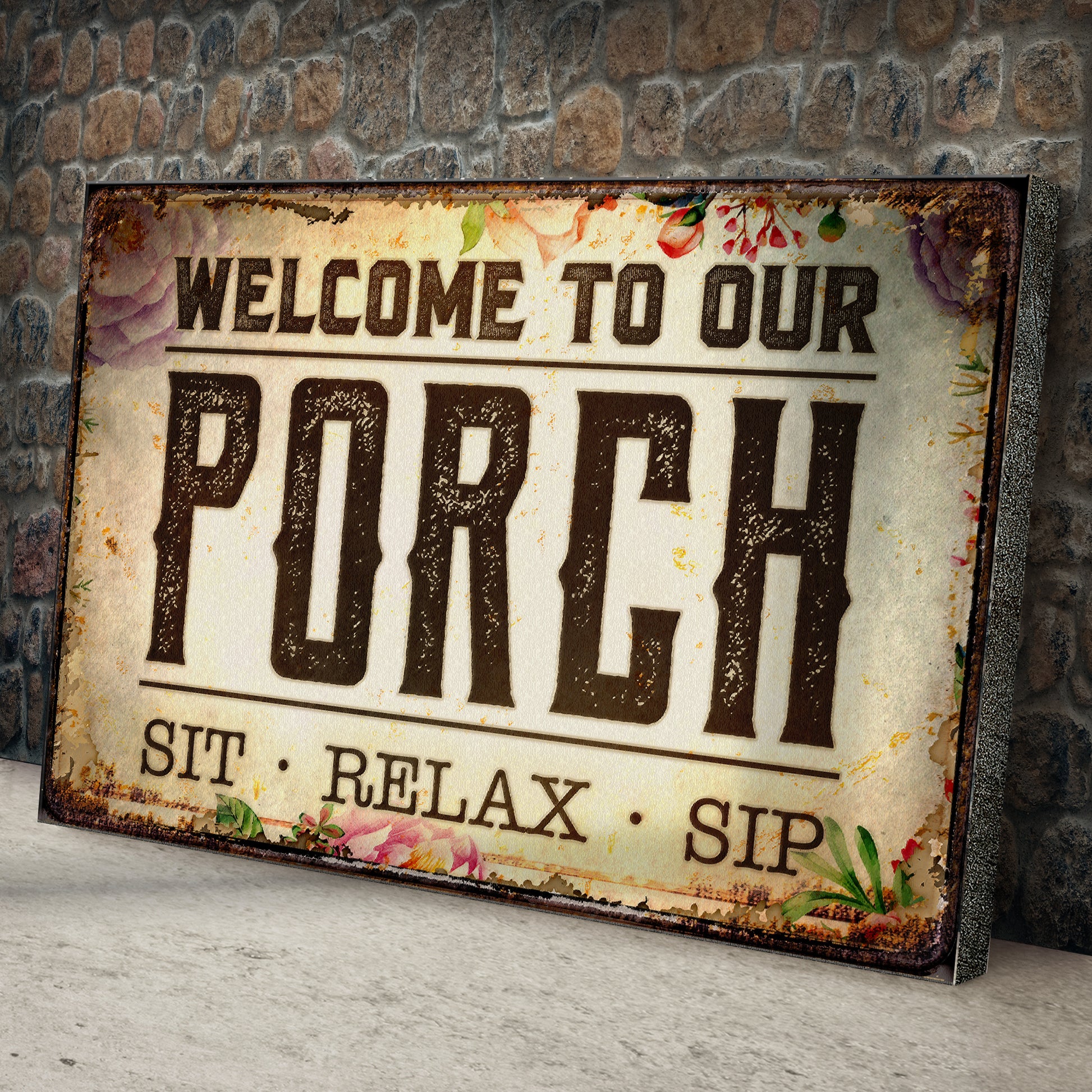 Welcome To Our Porch Sign III Style 2 - Image by Tailored Canvases
