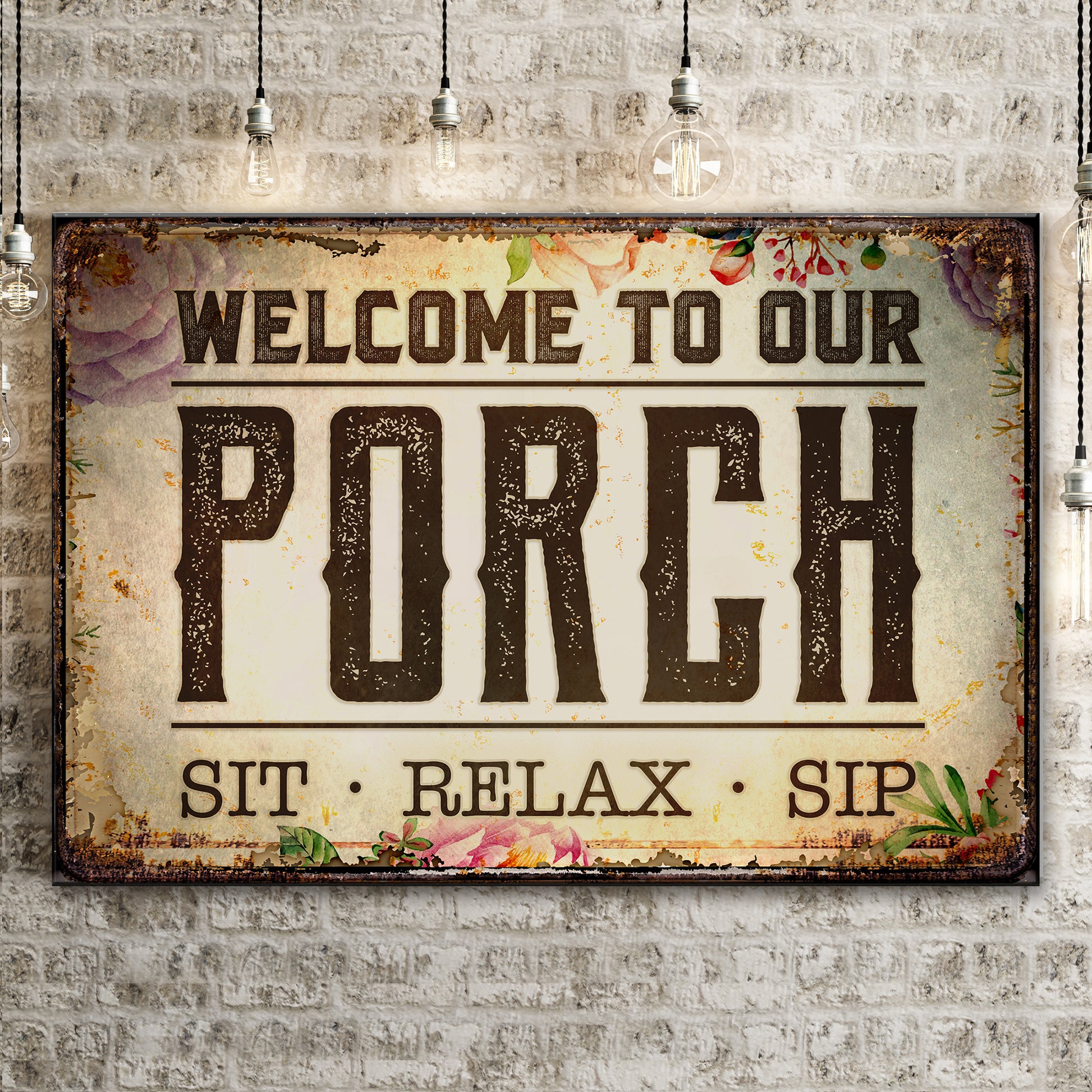 Welcome To Our Porch Sign III Style 1 - Image by Tailored Canvases