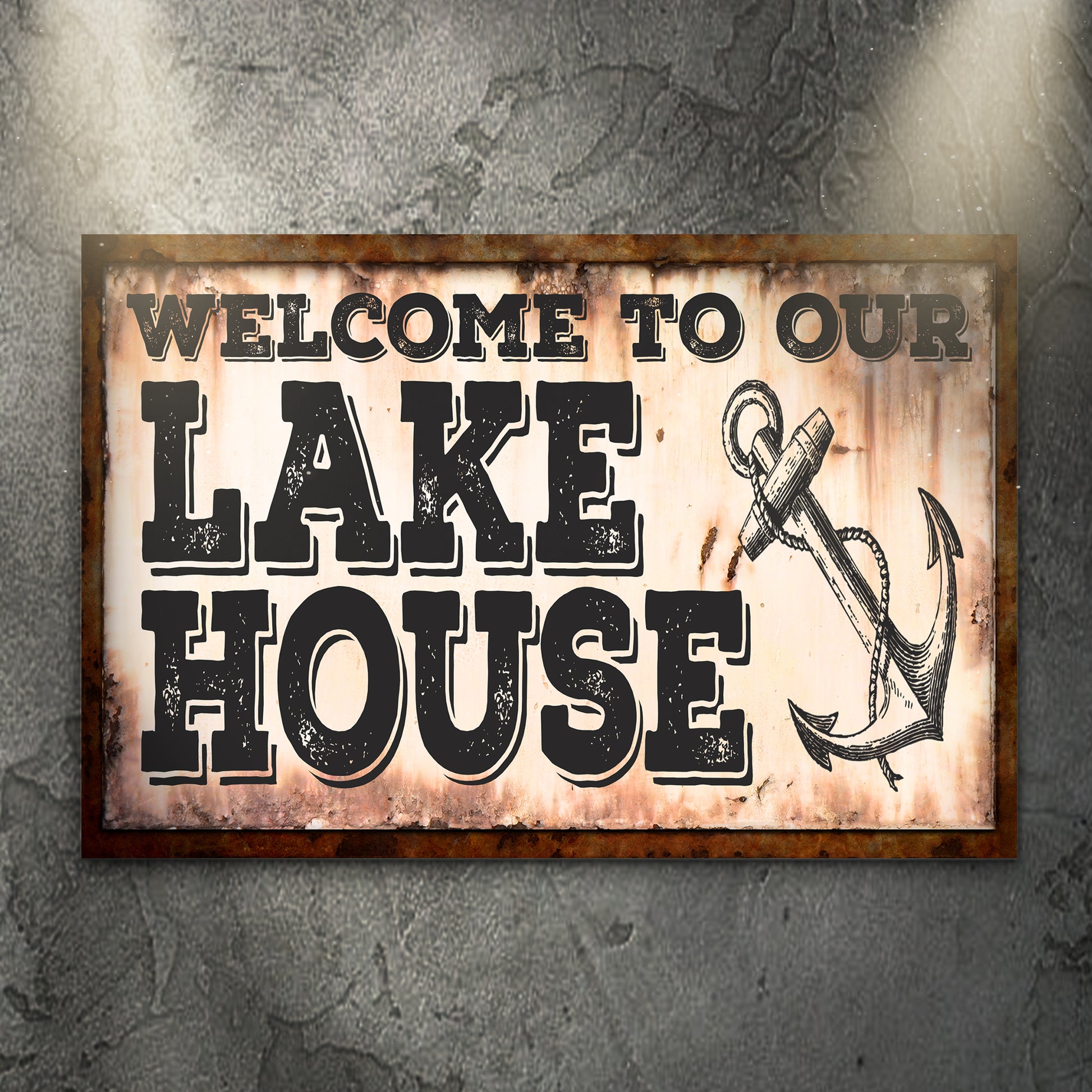 Welcome To Our Lake House Sign Style 1 - Image by Tailored Canvases