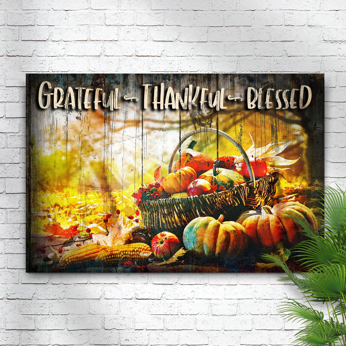 Grateful, Thankful, Blessed Sign III Style 1 - Image by Tailored Canvases