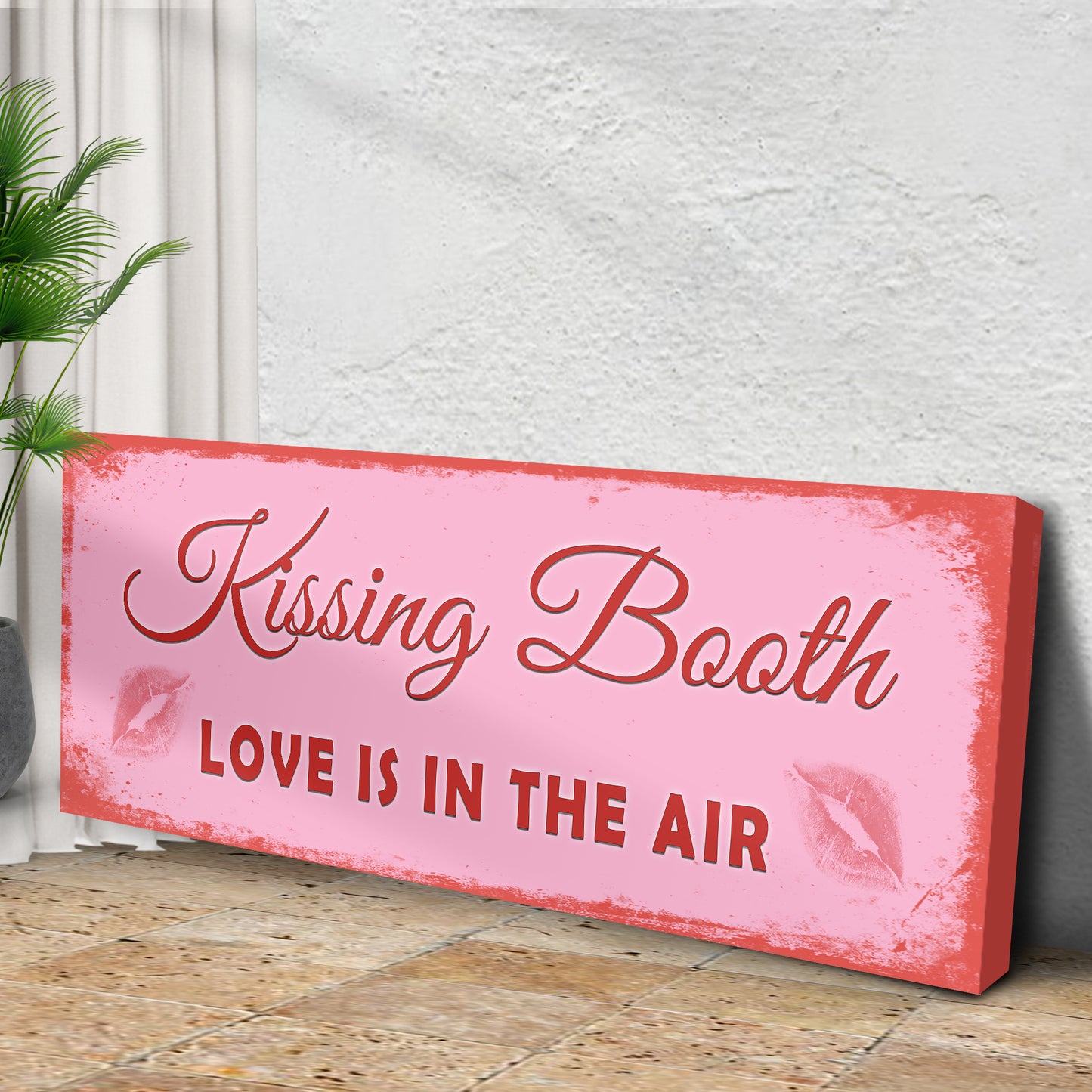 Kissing Booth "Love Is In The Air" Sign Style 2 - Image by Tailored Canvases