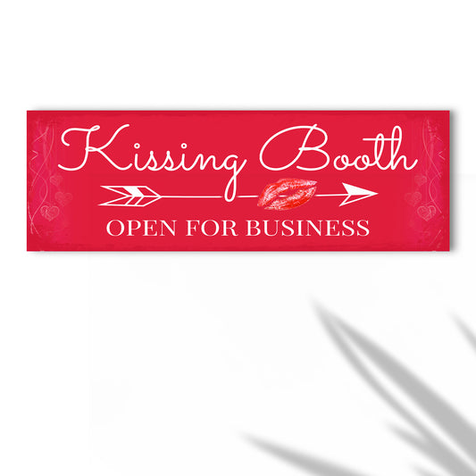 Kissing Booth "Open For Business" Sign - Image by Tailored Canvases