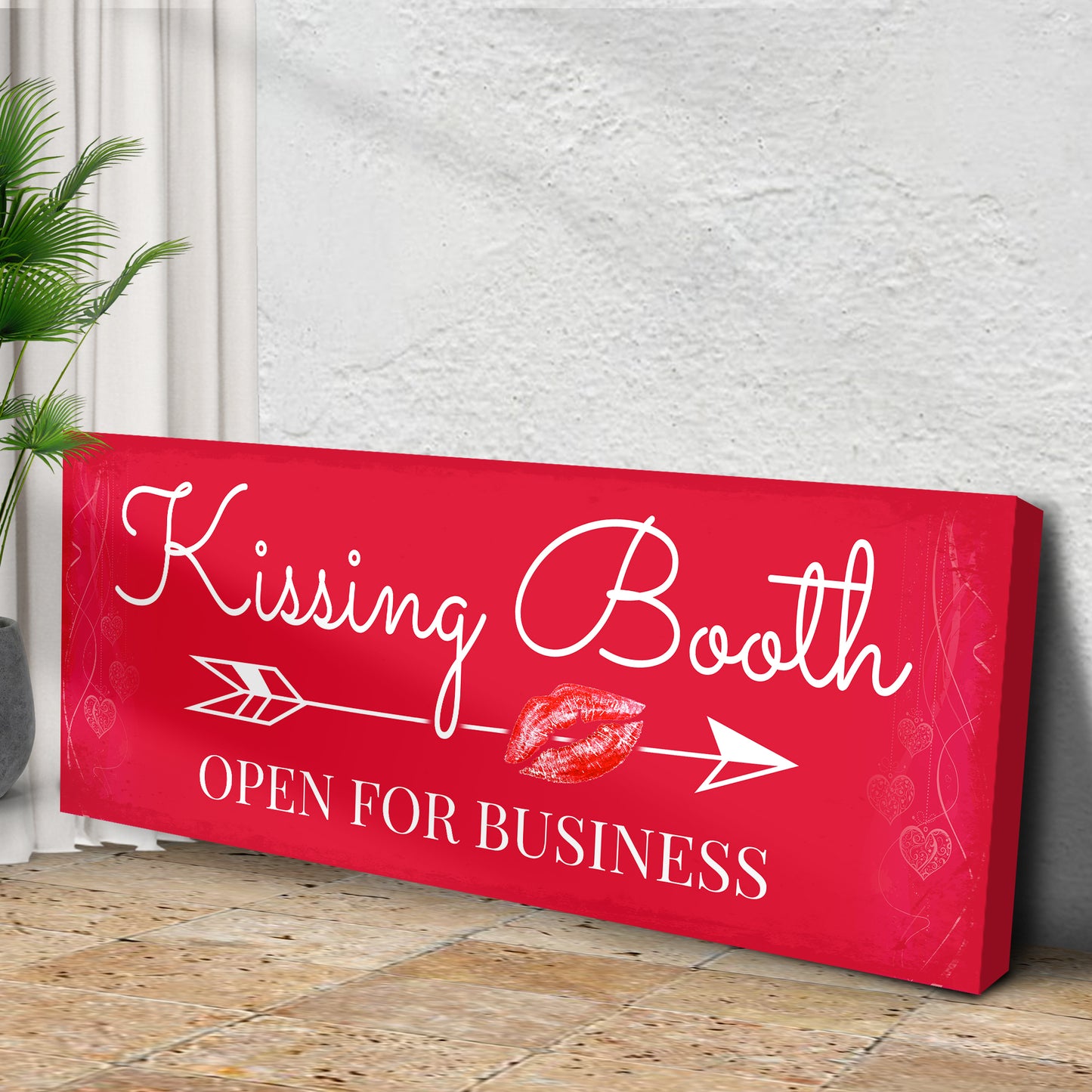 Kissing Booth "Open For Business" Sign Style 2 - Image by Tailored Canvases