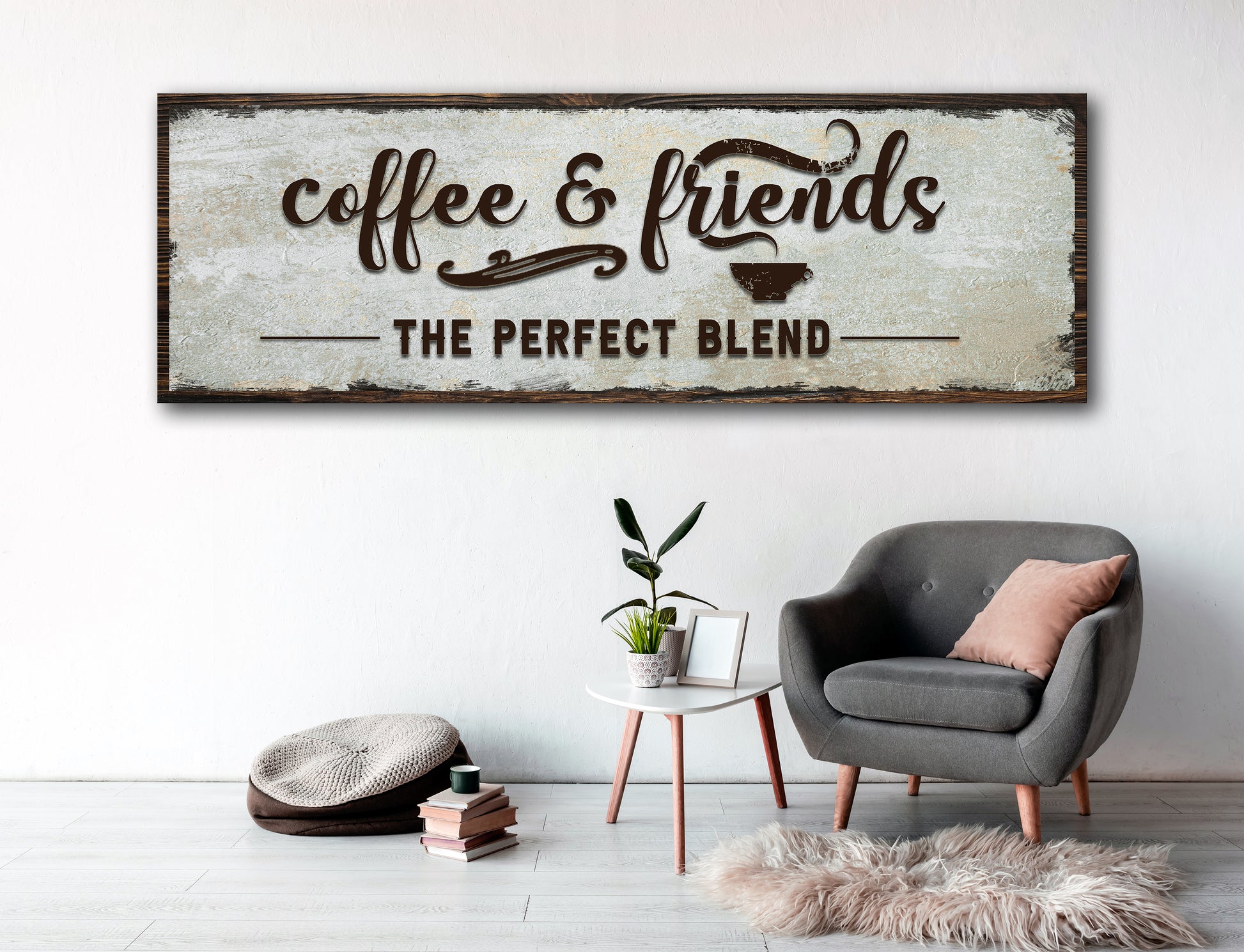 Coffee and Friends The Perfect Blend Sign Style 3 - Image by Tailored Canvases