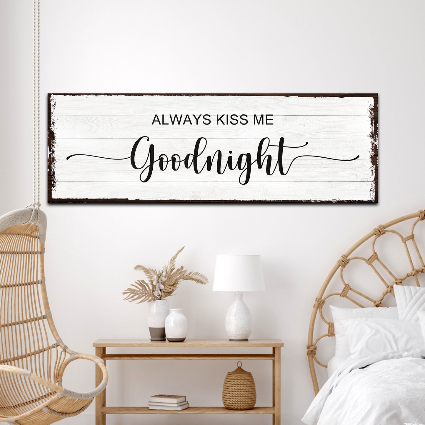 Always Kiss Me Goodnight Sign II Style 1 - Image by Tailored Canvases
