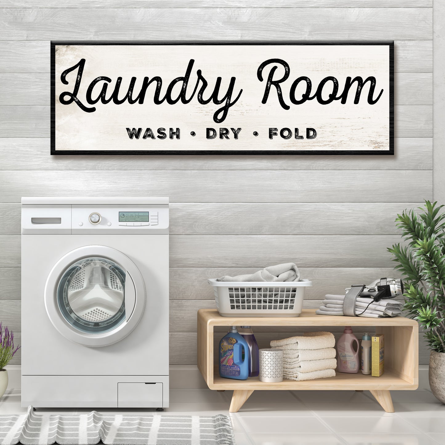 Laundry Room Wash Dry Fold Sign - Image by Tailored Canvases