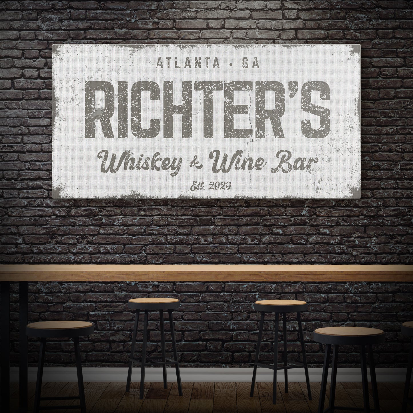 Whiskey and Wine Bar Sign Style 2 - Image by Tailored Canvases