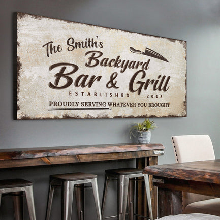 Backyard Bar & Grill Sign IV Style 3 - Image by Tailored Canvases