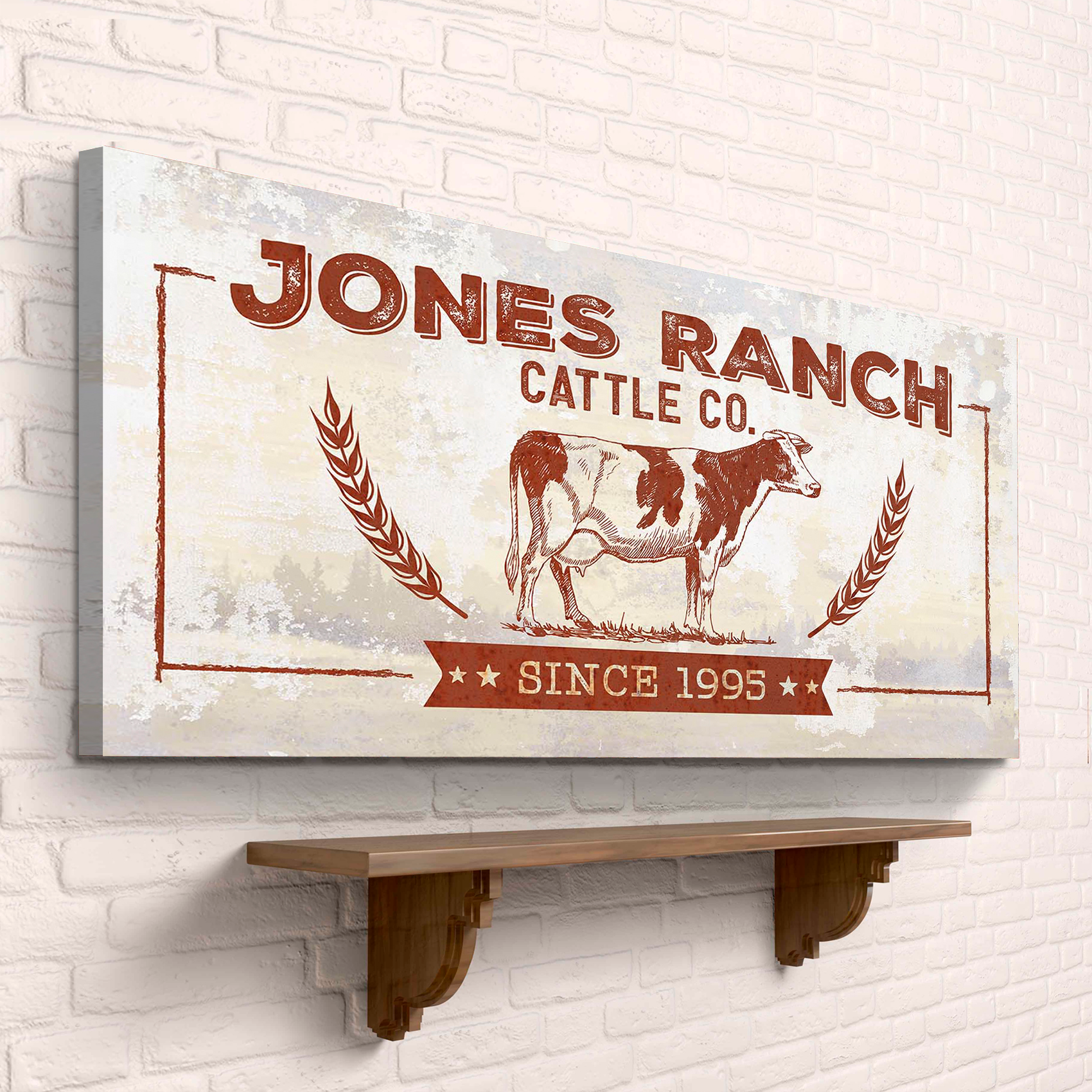 Ranch Cattle Co Rustic Sign Style 1 - Image by Tailored Canvases