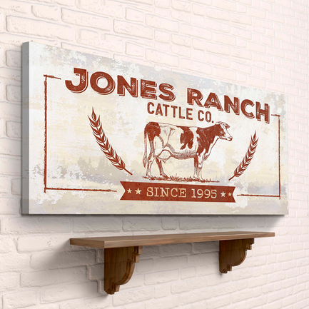 Ranch Cattle Co Rustic Sign - Image by Tailored Canvases
