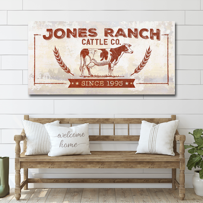 Ranch Cattle Co Rustic Sign - Image by Tailored Canvases