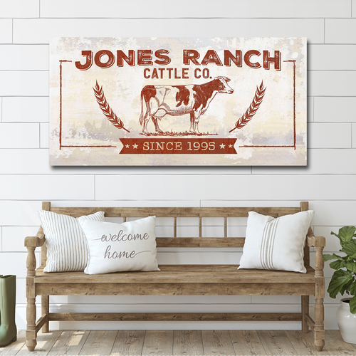 Ranch Cattle Co Rustic Sign - Image by Tailored Canvases