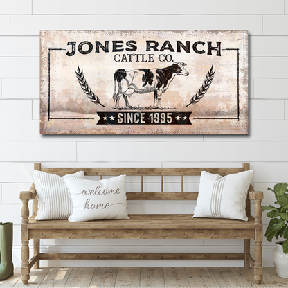 Ranch Cattle Co Rustic Sign Style 2 - Image by Tailored Canvases