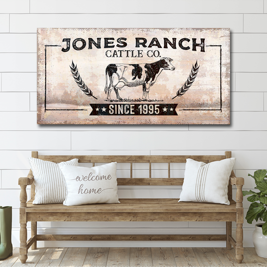Ranch Cattle Co Rustic Sign Style 2 - Image by Tailored Canvases