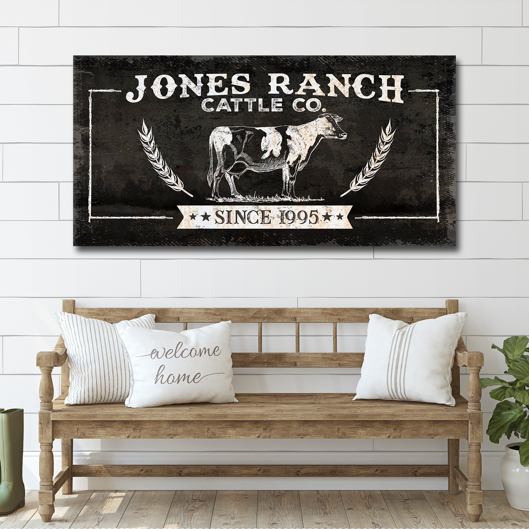 Ranch Cattle Co Rustic Sign Style 3 - Image by Tailored Canvases
