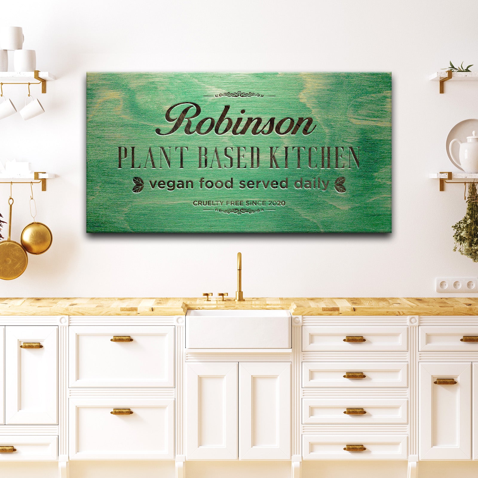Plant Based Kitchen Sign - Image by Tailored Canvases
