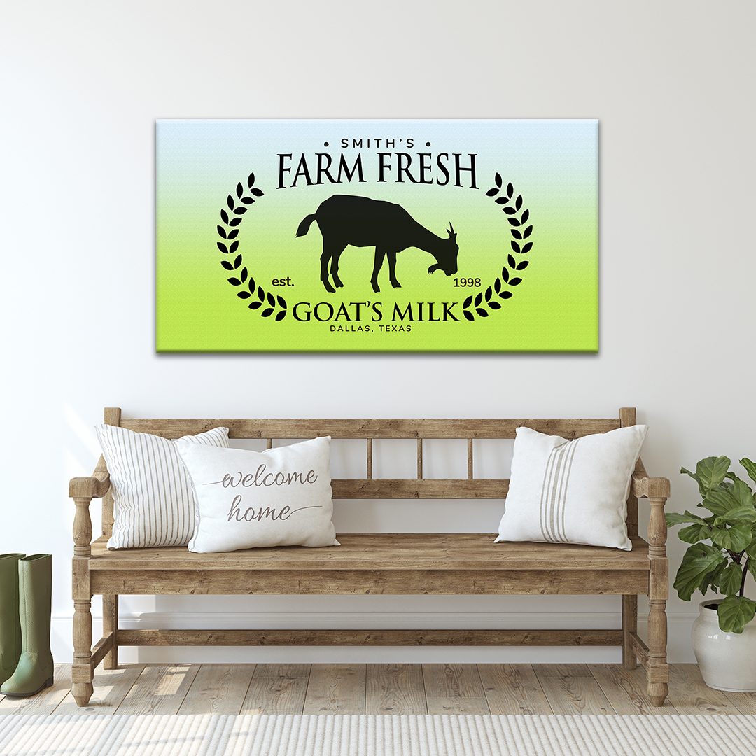 Farm Fresh Goat's Milk Sign - Image by Tailored Canvases