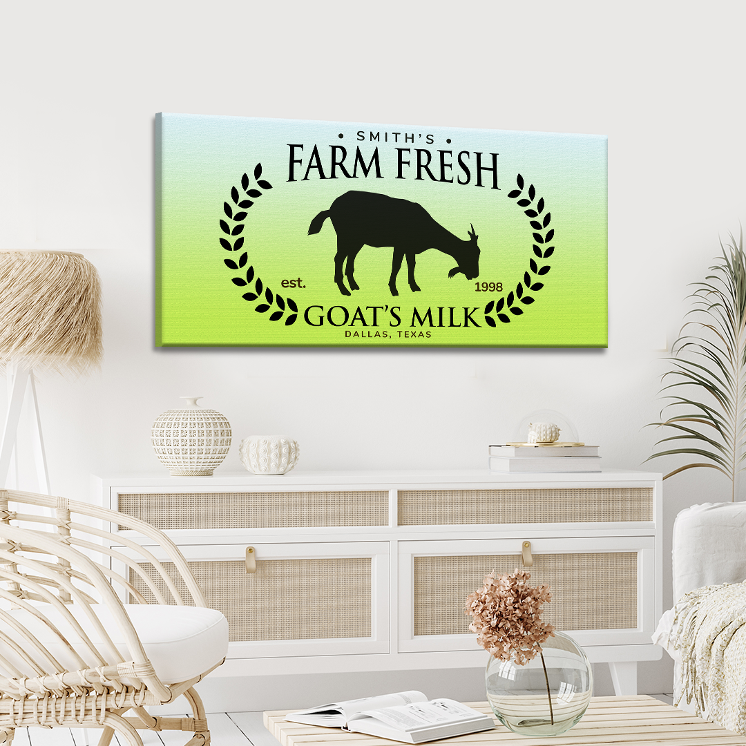 Farm Fresh Goat's Milk Sign Style 1 - Image by Tailored Canvases