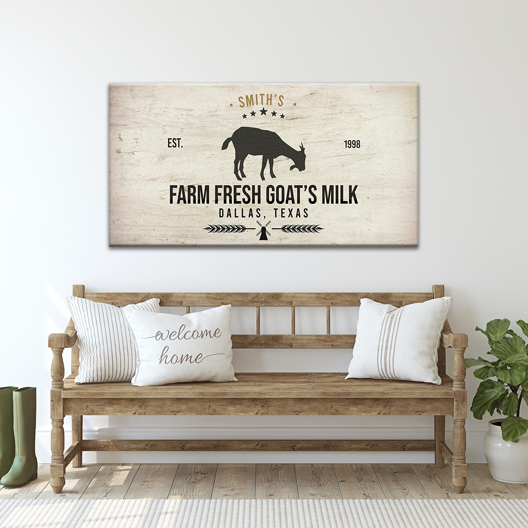 Farm Fresh Goat's Milk Sign Style 2 - Image by Tailored Canvases