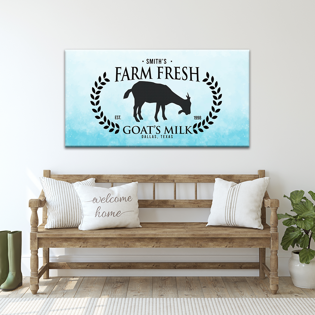 Farm Fresh Goat's Milk Sign Style 3 - Image by Tailored Canvases