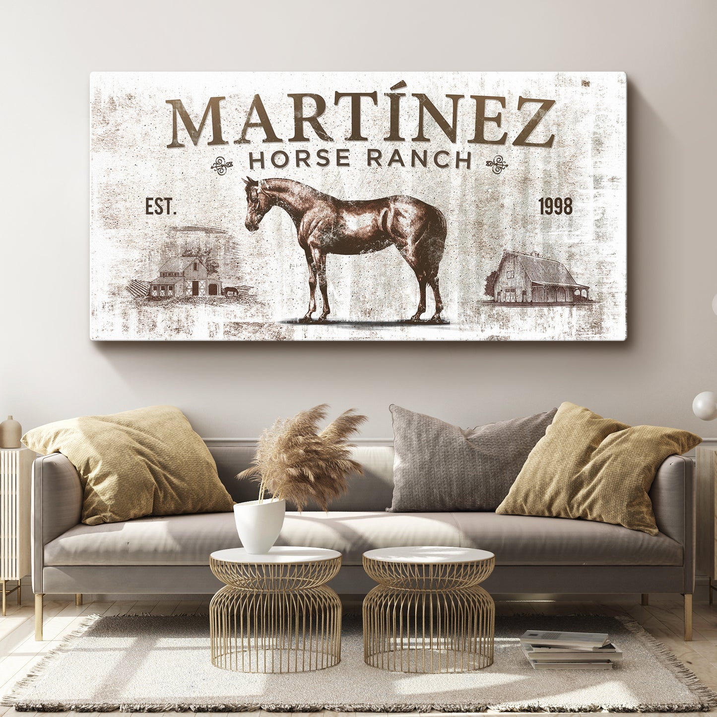Vintage Horse Ranch Sign Style 1 - Image by Tailored Canvases