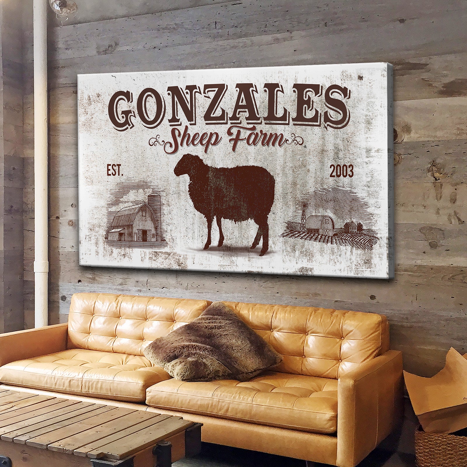Sheep Farm Sign Style 1 - Image by Tailored Canvases
