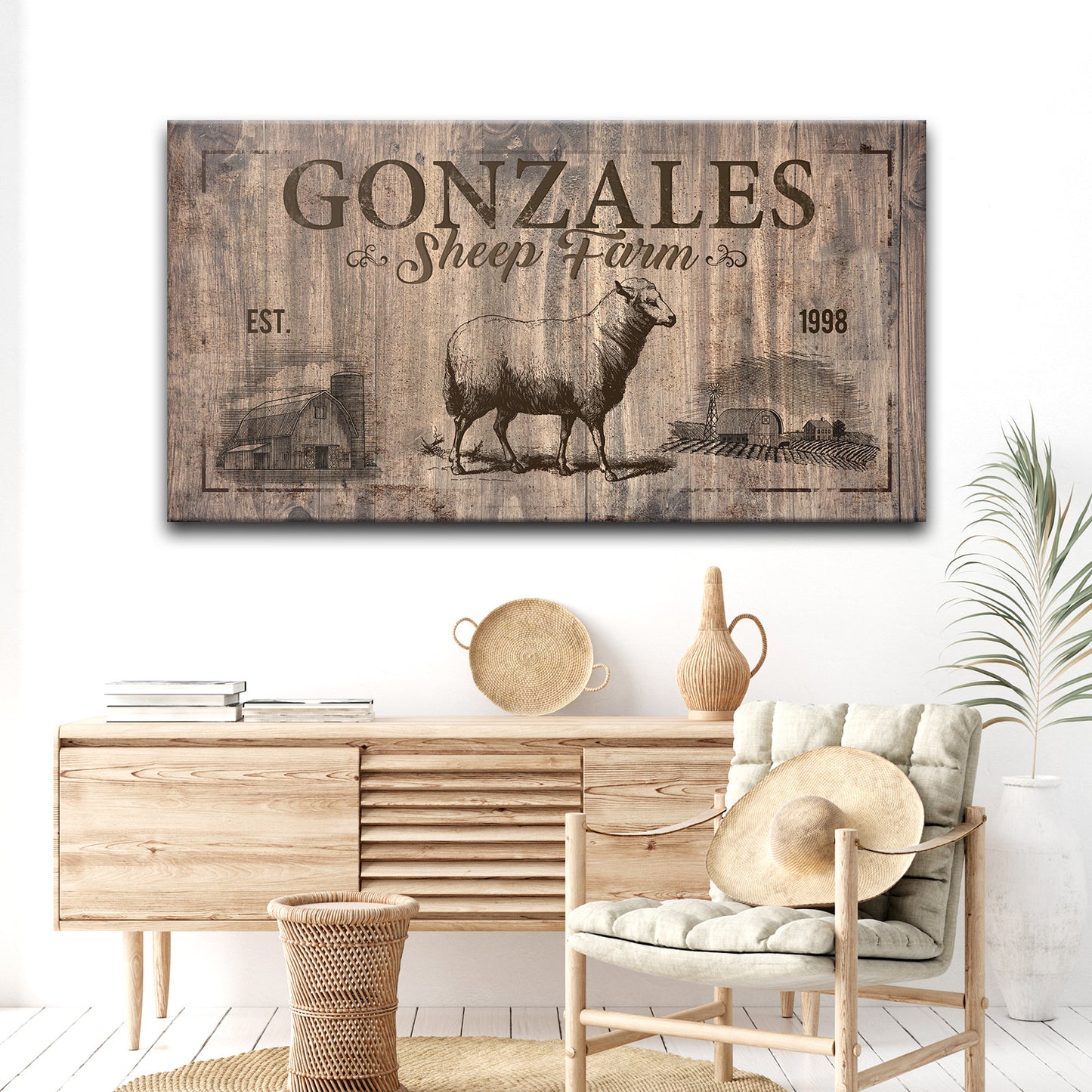 Sheep Farm Sign Style 2 - Image by Tailored Canvases