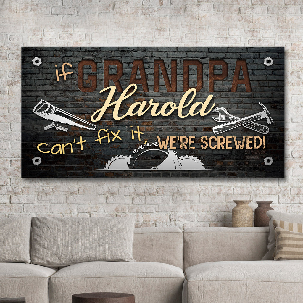 Grandpa Workshop Sign | Customizable Canvas by Tailored Canvases