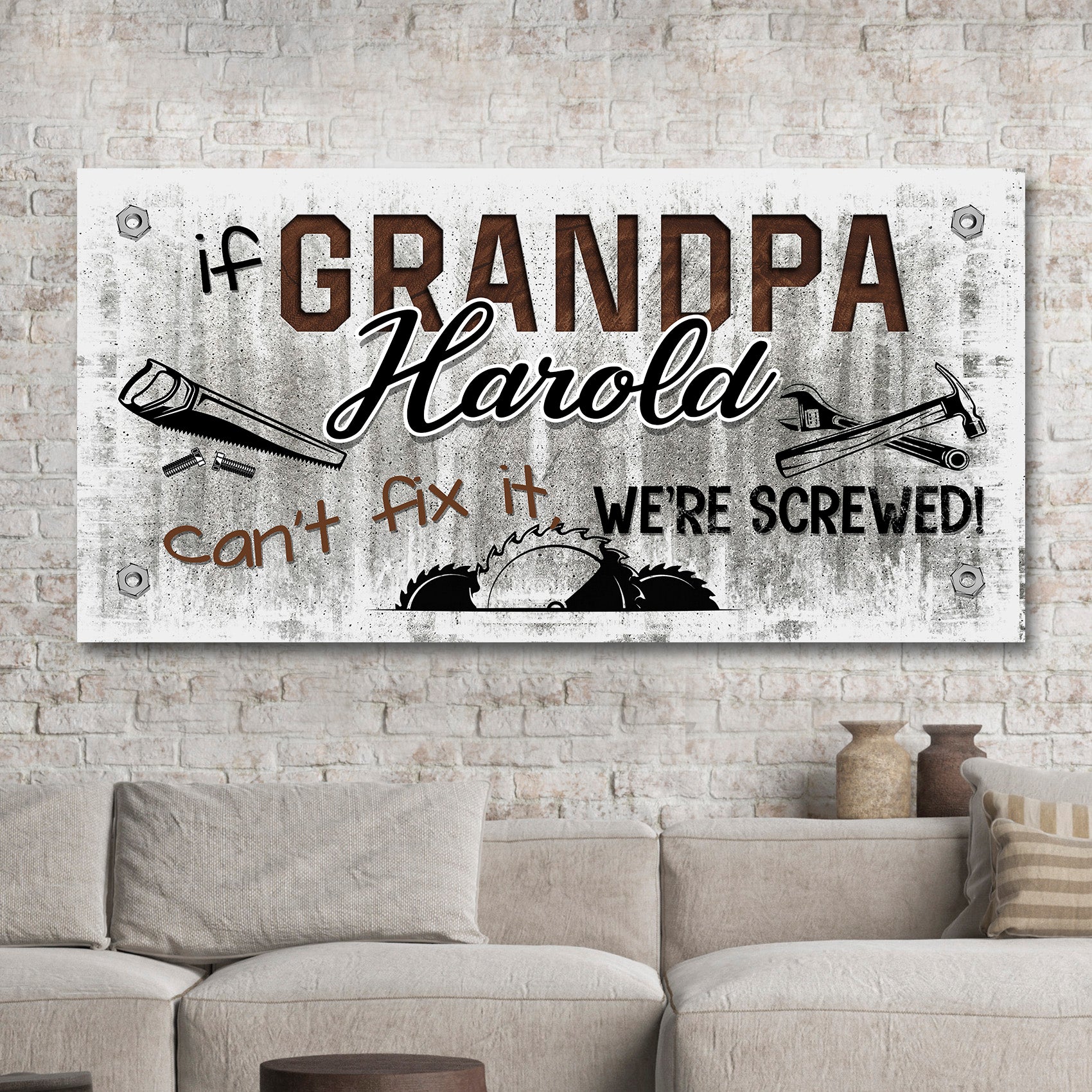 Grandpa Workshop Sign Style 2 - Image by Tailored Canvases