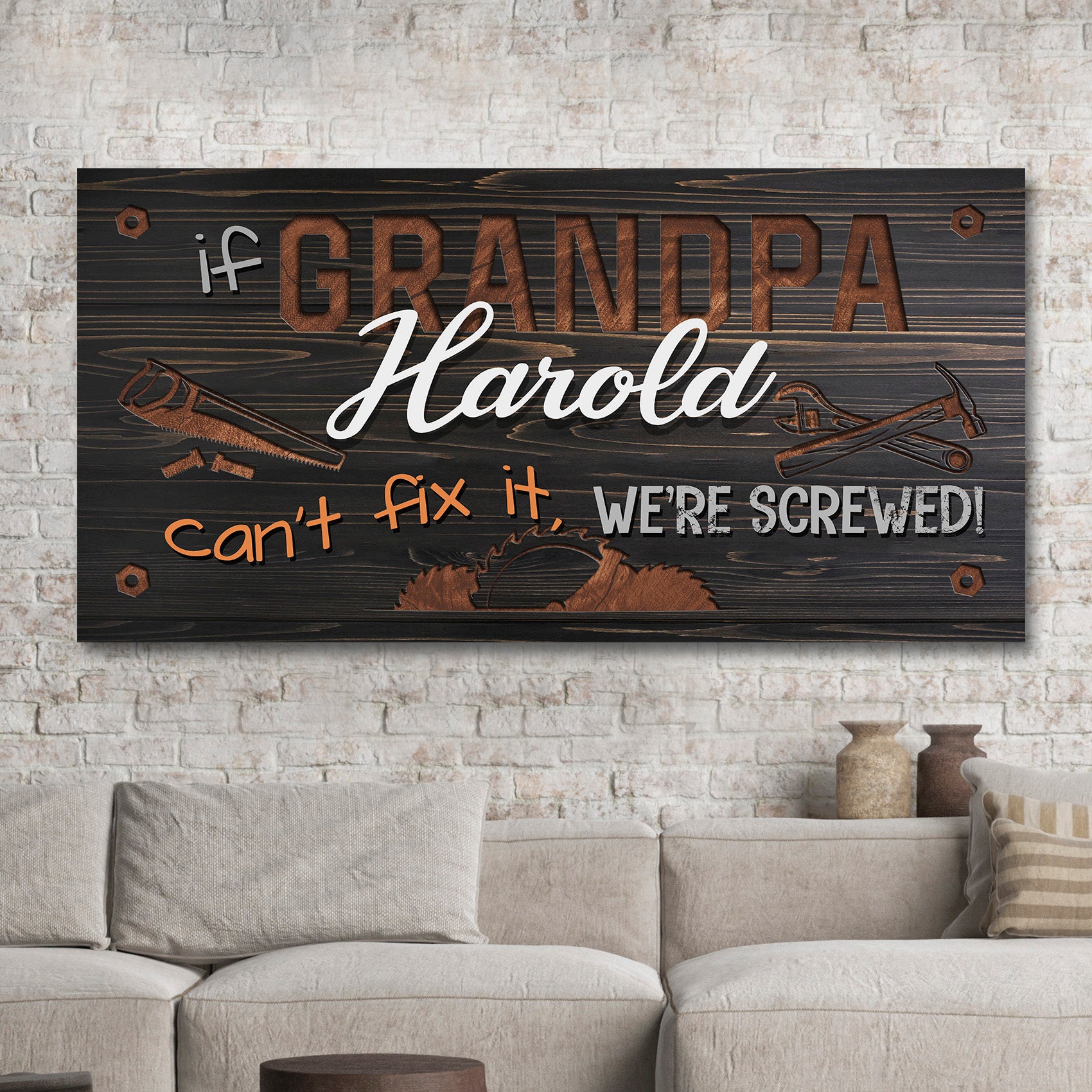 Grandpa Workshop Sign Style 3 - Image by Tailored Canvases