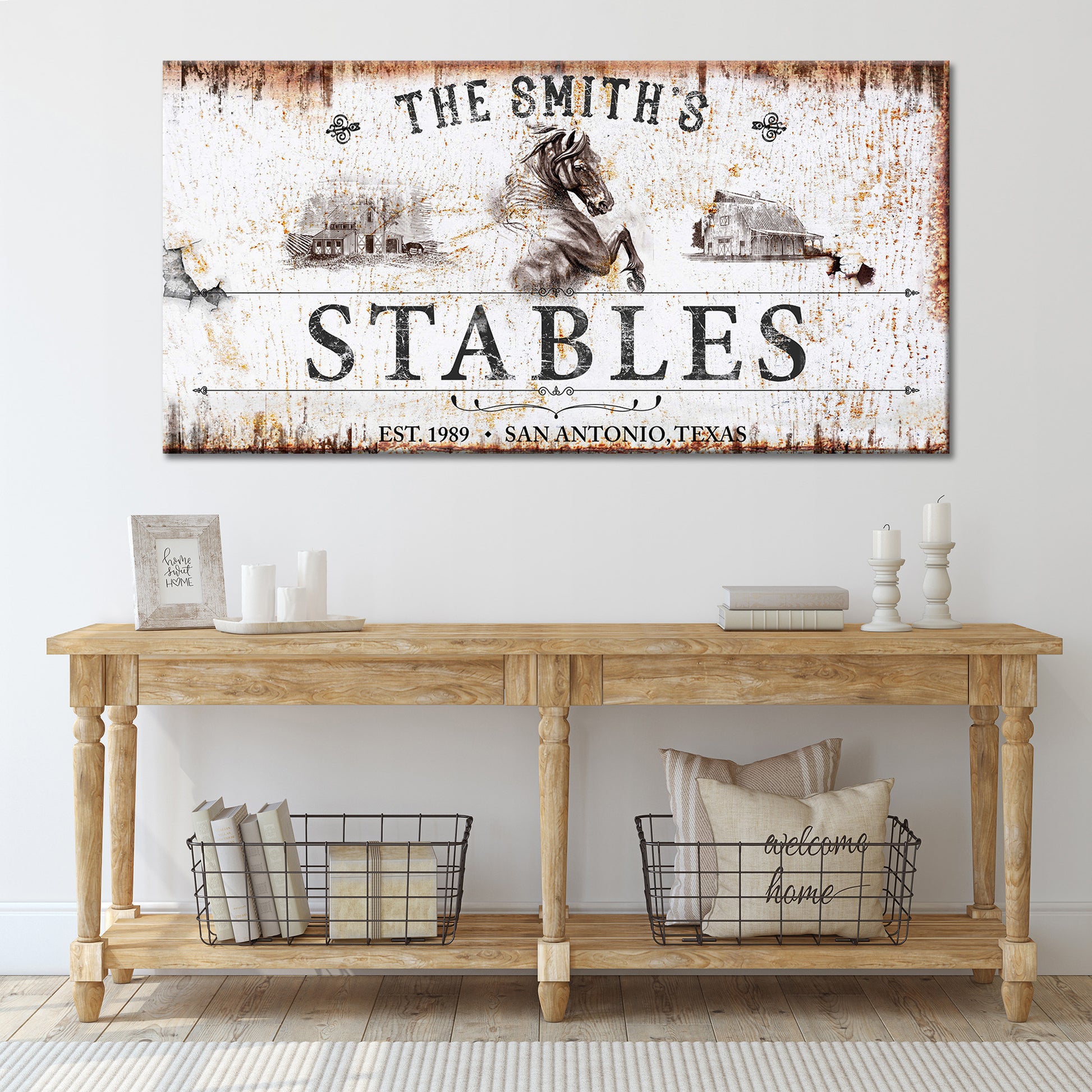 Rustic Stables Decor Sign Style 1 - Image by Tailored Canvases